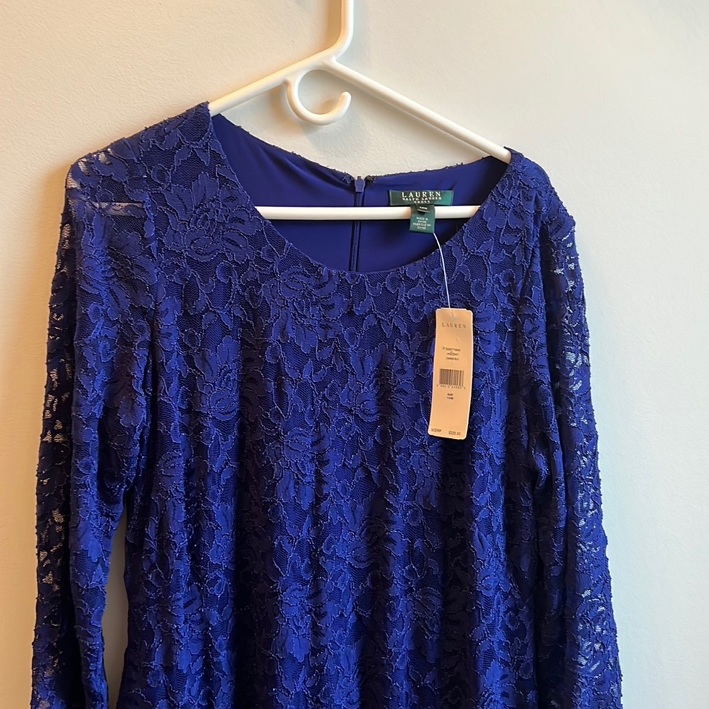 NWT Ralph Lauren Dress, royal blue, SZ 14W